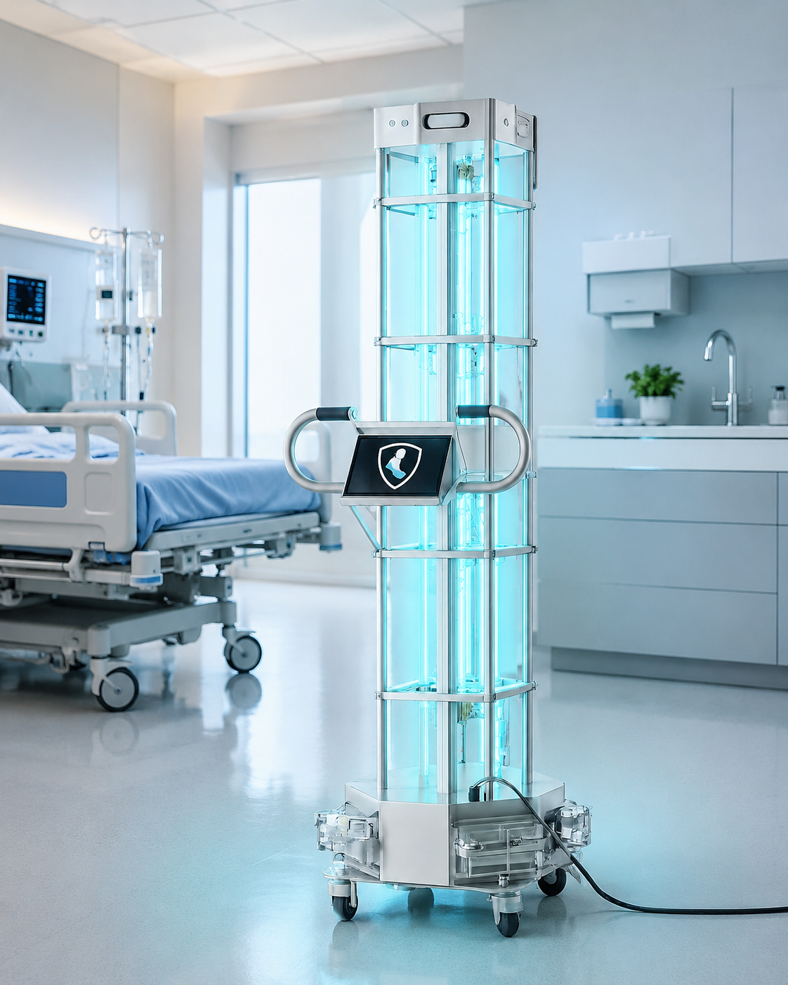 Solar Flare Medical-Grade UV-C Sterilization Tower – 360° Surface & Air Disinfection
