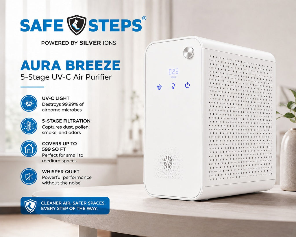 Aura Breeze Desktop UV-C Air Purifier – 5-Stage Filtration, Up to 599 sq. ft.