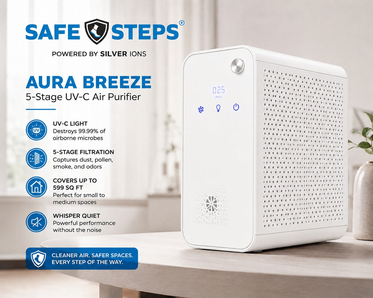 Aura Breeze Desktop UV-C Air Purifier – 5-Stage Filtration, Up to 599 sq. ft.